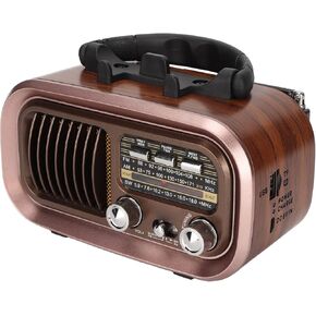 RXBT628 Portable Vintage Radio Speaker, 3 Band Bluetooth AM FM Radio for Indoor Outdoor