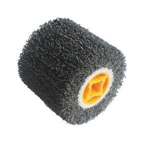 4.5" x 4" Abrasive Drawing Wheel Drum, 3/4" Quad Keyway Surface Conditioning Tool Burnishing Wheel Sanding Drum for Hand held Polishing Machine