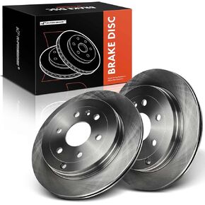 A-Premium 12.80 inch (325mm) Front Drilled and Slotted Disc Brake Rotors Compatible with Select Chevy, GMC, Saturn, Buick and Cadillac Models - Traverse 2009-2017, Acadia, Enclave, Outlook, 2-PC Set