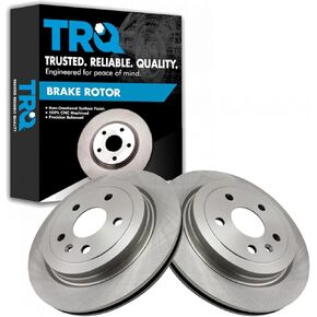 TRQ Rear Disc Brake Rotor Pair Set Compatible with 2010-2015 Chevy Camaro / 2008-2015 Cadillac CTS
