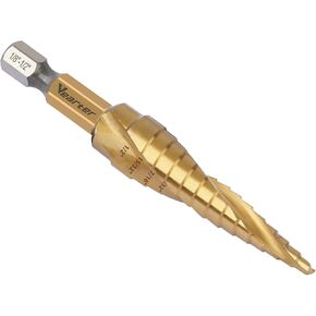 HSS لولبية الأخدود المزدوج الناي خطوة الحفر بت، 1/8 "- 1/2" بت 13 خطوة M2 المواد Unibit عرافة عرقوب لحفر ثقوب في الفولاذ المقاوم للصدأ ورقة الألومنيوم معدن الخشب البلاستيك PVC in Kuwait