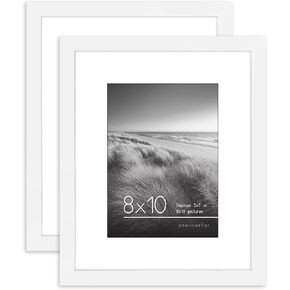Americanflat 5x6 Picture Frame with Polished Plexiglass - Set of 2 - Use as 2x3 Frame with Mat or 5x6 Frame Without Mat - Galleria Collection - Gallery Frames for Tabletop and Wall Display - Black
