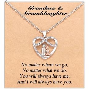 Grandma Granddaughter Gifts Heart Necklace from Granddaughter Grandmother Necklace Gifts for Grandmom Grandma Granddaughter I Love You Forever Gift Infinity Heart Necklaces