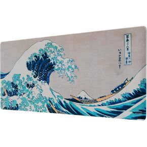 لوحة ماوس رسمية مقاس XXL من الفن الياباني - وسادة مكتب - 31.5 بوصة × 13.78 بوصة قاعدة ماوس مطاطية غير قابلة للانزلاق، لوحة ماوس للألعاب، بساط ماوس لوحة المفاتيح