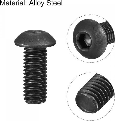 uxcell M10x25mm Hex Socket Button Head Cap Bolts Screws Alloy Steel 15pcs in Saudi Arabia