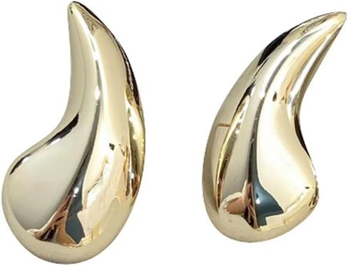 Chunky Gold Hoop Earrings for Women, Lightweight Waterdrop Hollow Open Hoops for Girls, Hypoallergenic Earrings Fashion Jewelry for Women Girls in Saudi Arabia