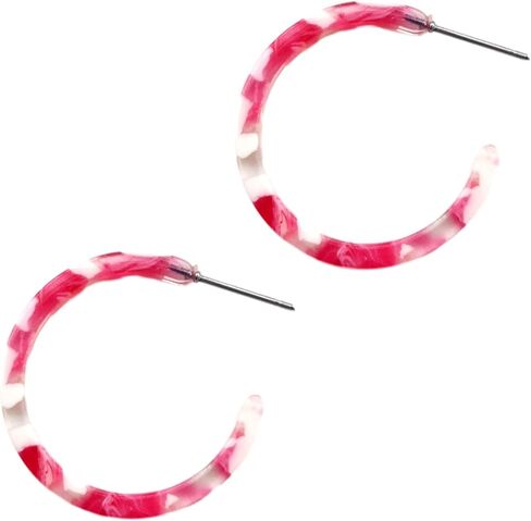 Acrylic Hoop Earrings Resin Acrylic Leopard Print Round Circle Stud Earrings Lightweight Boho Statement Dangle Drop Earrings in Kuwait