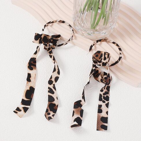 Fabric Half Hoop Earring for Women Girls Sweet Delicate Cloth Bow Earrings Style Unique Long Ribbon Bowknot Tassel Dangle Drop Earrings Fashion Bohemian Lightweight Handmade Jewelry Gift in Saudi Arabia