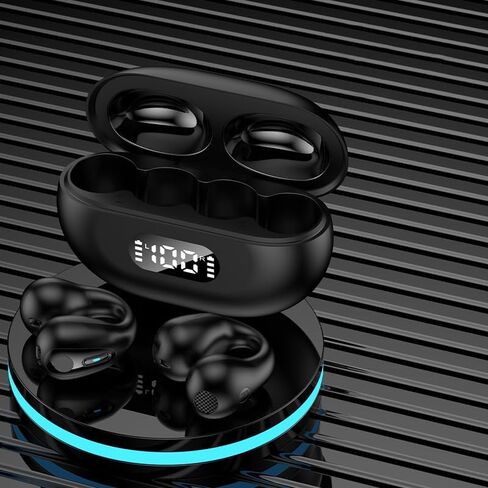 Cordless Earphones with Microphone and Adjustable Equalizer, Wireless Earbuds Bluetooth Headphones 20H Playtime Stereo LED Power Display for All Types of Devices (white) in Saudi Arabia