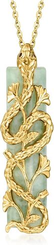 Ross-Simons Jade Snake Pendant Necklace With Sapphire Accents in 18kt Gold Over Sterling. 18 inches in Saudi Arabia