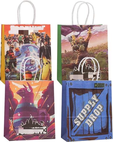 KDMOWHON Gaming Themed Gift Bags, 4 Styles, 3 Per Style, 8.2x5.9x3.1 Inches, Carry Handle, Assorted Toy & Treat Bags in Saudi Arabia