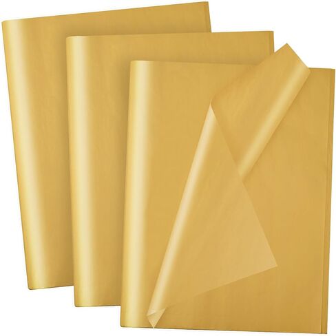100 Sheets Gold Tissue Paper 12 x 20 Inches Recyclable Gold Wrapping Paper Bulk for DIY Crafts Birthday Baby Shower Christmas Gift Wrapping Crafts Decor in Saudi Arabia