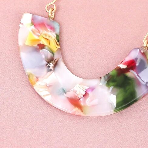 CEALXHENY Acrylic Earrings Tortoise Hoop Earrings Statement Wire Resin Earrings Fan Drop Dangle Earring for Women in Saudi Arabia