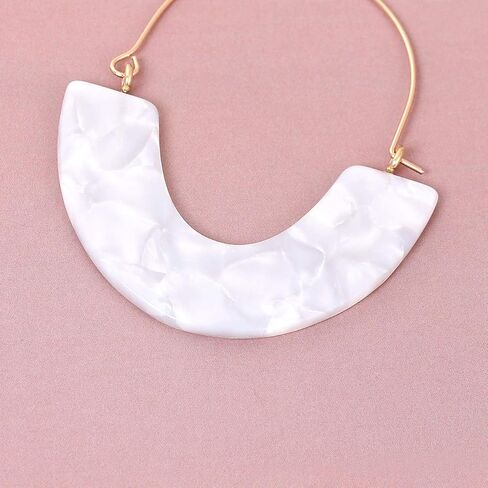 CEALXHENY Acrylic Earrings Tortoise Hoop Earrings Statement Wire Resin Earrings Fan Drop Dangle Earring for Women in Saudi Arabia