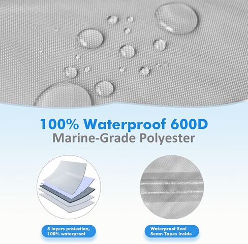 Pedal Boat Cover, 600D Waterproof Heavy Duty Paddle Boat Cover with 3Pcs Windproof Buckle Straps, Fits Outdoor 3 or 5 Person Pedal Boat, Marine Grade Canvas, Blue in Saudi Arabia
