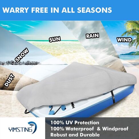Pedal Boat Cover, 600D Waterproof Heavy Duty Paddle Boat Cover with 3Pcs Windproof Buckle Straps, Fits Outdoor 3 or 5 Person Pedal Boat, Marine Grade Canvas, Blue in Saudi Arabia