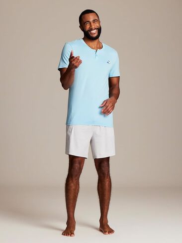 قمصان JOE BOXER الناعمة Henley للرجال، قمصان نوم رجالي ماصة للرطوبة بأكمام قصيرة، قميص صالة رجالي بشعار الموز in Kuwait