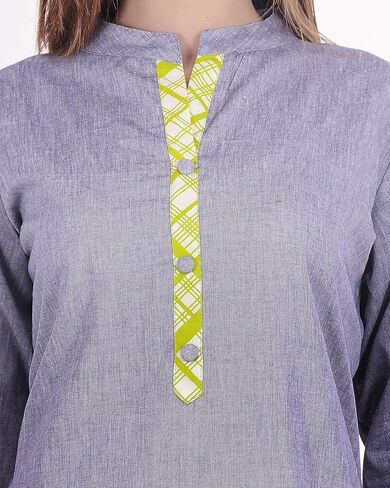 Chichi Indian Women's Plain Cotton Kurti Top in Saudi Arabia