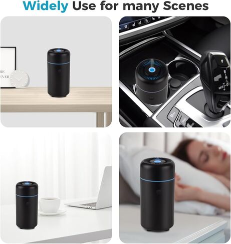 موزع روائح الزيوت العطرية للسيارة USB 100 مل معطر هواء صغير للسيارة، موزع رذاذ محمول للسيارة والمكتب والمنزل (أسود) in Kuwait