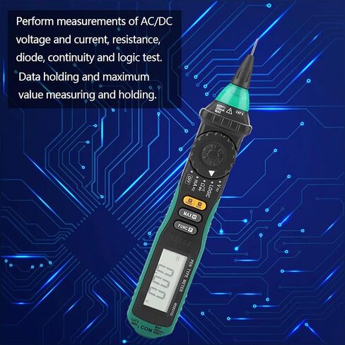 جهاز قياس متعدد من نوع القلم، جهاز Walfront MS8211D بشاشة LCD محمولة، مقياس متعدد من نوع القلم الرقمي، نطاق تلقائي AC/DC، جهد عدم الاتصال، مقاومة التيار الثنائي، جهاز اختبار كاشف الاتصال in Saudi Arabia