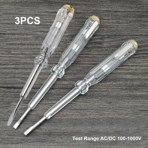 Heyiarbeit Contact Voltage Tester Pen DC & AC100-1000V Voltage Detector Pen Electrical Tools Electrical Tester Circuit Tester Detector Circuit Test Pen 3Pcs in Saudi Arabia