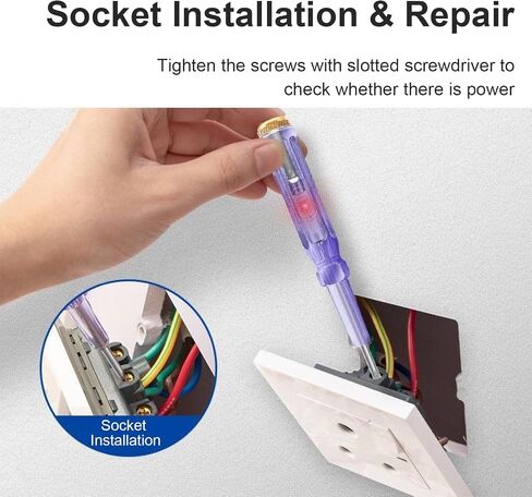 Heyiarbeit Contact Voltage Tester Pen DC & AC100-1000V Voltage Detector Pen Electrical Tools Electrical Tester Circuit Tester Detector Circuit Test Pen 3Pcs in Saudi Arabia