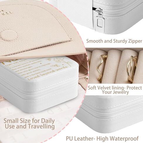 Best Friend Birthday Gifts, Mothers Day Gifts for Friend, Best Friend Small Travel Jewelry Case for Women, Friendship Portable Leather Jewelry Box Organizer with Mirror for Christmas in Saudi Arabia