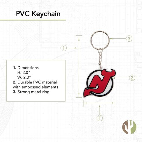 Desert Cactus New Jersey Devils Keychain NHL National Hockey League Car Keys Holder (PVC) in Saudi Arabia