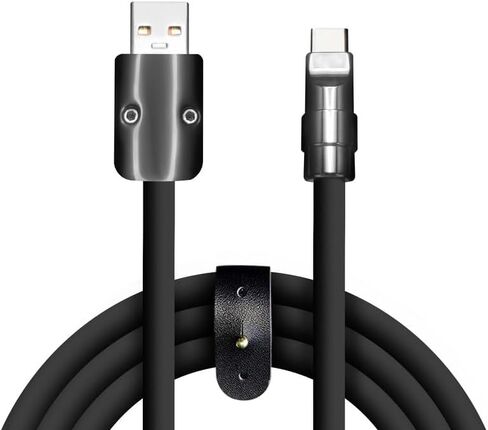 بلاك تشوبي - إصدار ساموراي أسود خاص كابل شحن سريع متين 240 وات كابلات USB من النوع C سلك سيليكون سميك للغاية للهواتف اللوحية، أسود غير لامع، من النوع C إلى النوع C، 6.6 قدم in Saudi Arabia