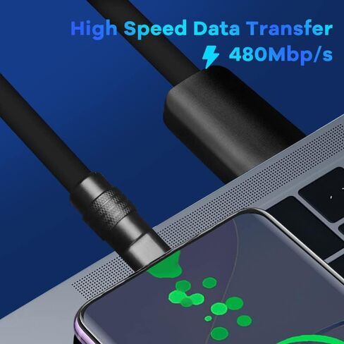 بلاك تشوبي - إصدار ساموراي أسود خاص كابل شحن سريع متين 240 وات كابلات USB من النوع C سلك سيليكون سميك للغاية للهواتف اللوحية، أسود غير لامع، من النوع C إلى النوع C، 6.6 قدم in Saudi Arabia