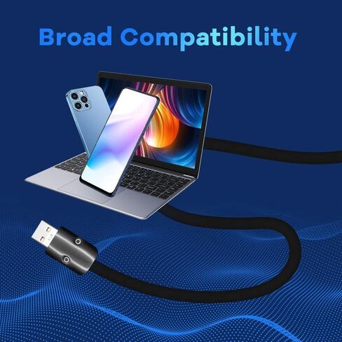 بلاك تشوبي - إصدار ساموراي أسود خاص كابل شحن سريع متين 240 وات كابلات USB من النوع C سلك سيليكون سميك للغاية للهواتف اللوحية، أسود غير لامع، من النوع C إلى النوع C، 6.6 قدم in Saudi Arabia