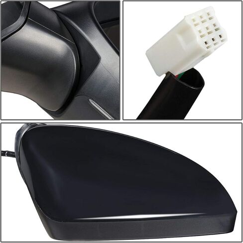 DNA Motoring OEM-MR-MA1320202 Left Driver Powered Adjust Side Mirror w/Blind Spot Detection Signal Light Compatible with 12-13 Mazda 3, Non-heated in Saudi Arabia