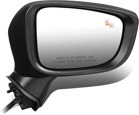 DNA Motoring OEM-MR-MA1320202 Left Driver Powered Adjust Side Mirror w/Blind Spot Detection Signal Light Compatible with 12-13 Mazda 3, Non-heated in Saudi Arabia
