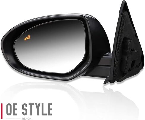DNA Motoring OEM-MR-MA1320202 Left Driver Powered Adjust Side Mirror w/Blind Spot Detection Signal Light Compatible with 12-13 Mazda 3, Non-heated in Saudi Arabia