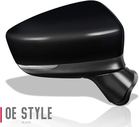 DNA Motoring OEM-MR-MA1320202 Left Driver Powered Adjust Side Mirror w/Blind Spot Detection Signal Light Compatible with 12-13 Mazda 3, Non-heated in Saudi Arabia