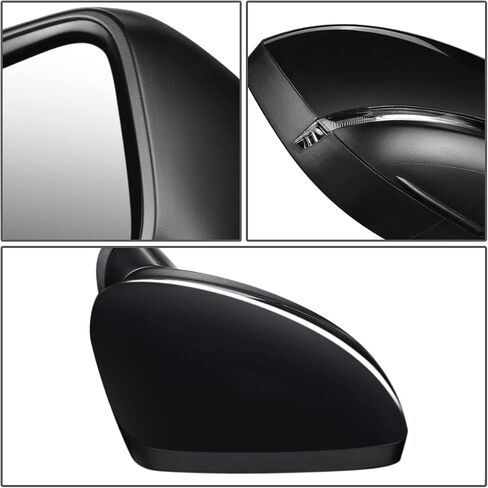DNA Motoring OEM-MR-MA1320202 Left Driver Powered Adjust Side Mirror w/Blind Spot Detection Signal Light Compatible with 12-13 Mazda 3, Non-heated in Saudi Arabia