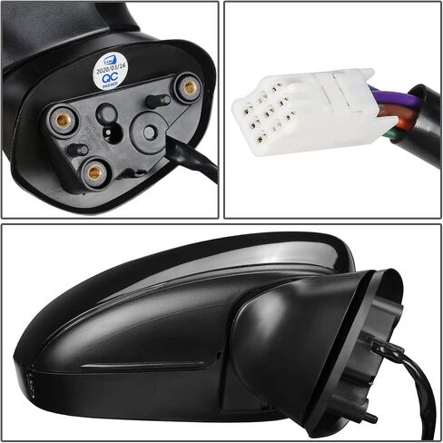DNA Motoring OEM-MR-MA1320202 Left Driver Powered Adjust Side Mirror w/Blind Spot Detection Signal Light Compatible with 12-13 Mazda 3, Non-heated in Saudi Arabia