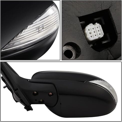 DNA Motoring OEM-MR-MA1320202 Left Driver Powered Adjust Side Mirror w/Blind Spot Detection Signal Light Compatible with 12-13 Mazda 3, Non-heated in Saudi Arabia