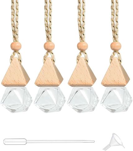 4PCS Car Air Freshener Perfume,Car Essential Oil Diffuser Bottle,Car Accessories Empty Refillable Car Perfume Bottle Car Hanging Diffuser Bottle,Auto Interior Ornaments Decor for Women Men in Saudi Arabia