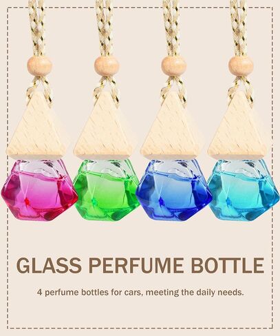 4PCS Car Air Freshener Perfume,Car Essential Oil Diffuser Bottle,Car Accessories Empty Refillable Car Perfume Bottle Car Hanging Diffuser Bottle,Auto Interior Ornaments Decor for Women Men in Saudi Arabia