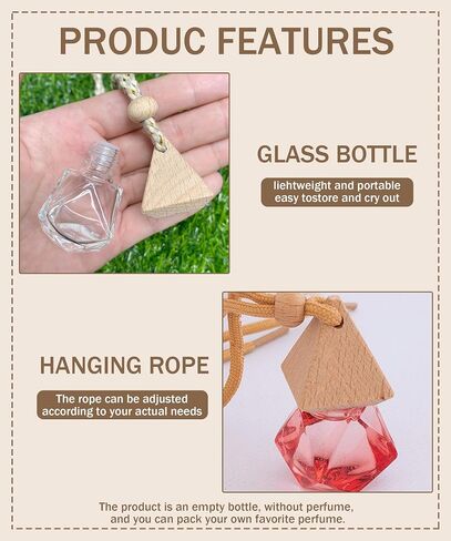 4PCS Car Air Freshener Perfume,Car Essential Oil Diffuser Bottle,Car Accessories Empty Refillable Car Perfume Bottle Car Hanging Diffuser Bottle,Auto Interior Ornaments Decor for Women Men in Saudi Arabia