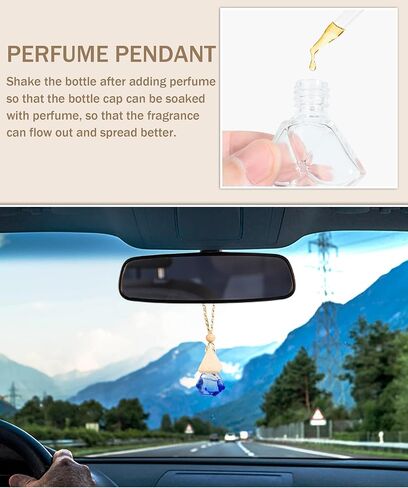 4PCS Car Air Freshener Perfume,Car Essential Oil Diffuser Bottle,Car Accessories Empty Refillable Car Perfume Bottle Car Hanging Diffuser Bottle,Auto Interior Ornaments Decor for Women Men in Saudi Arabia