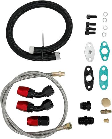 مجموعة كاملة لتغذية الزيت لخط إرجاع زيت الشاحن التوربيني متوافقة مع T3 T4 GT35 T70 T61 T66 T04E in Kuwait