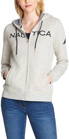 Nautica Women's Signature Logo Full Zip Hoodie Sweatshirt Jacket in Saudi Arabia