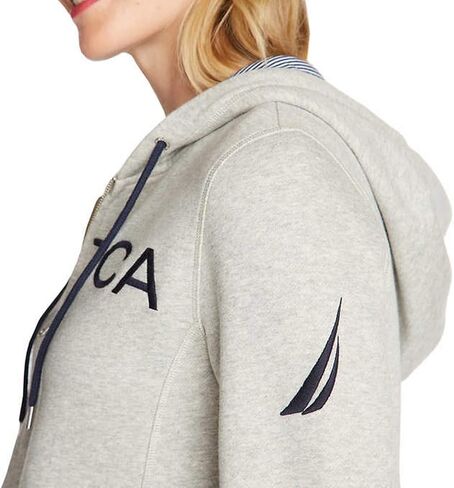 Nautica Women's Signature Logo Full Zip Hoodie Sweatshirt Jacket in Saudi Arabia