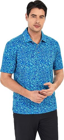Mens Golf Shirt Short Sleeve Dry Fit Performance Golf shirts for Men Moisture Wicking Print Polo Shirts in Saudi Arabia