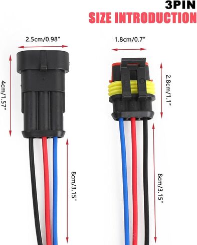 Auto Waterproof Electrical Connector,2 Pin 16 AWG High Load Connectors for Car, Truck, Boat, and Other Wire Connections. in Saudi Arabia