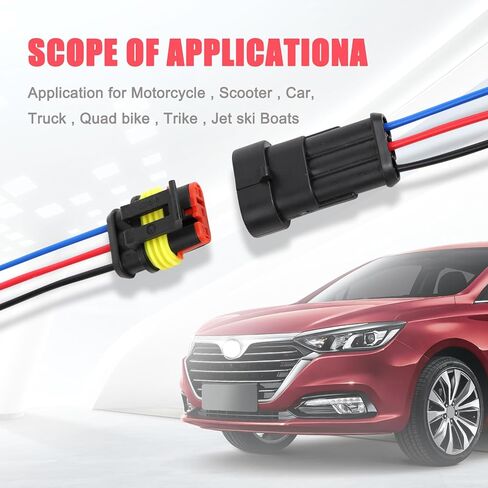 Auto Waterproof Electrical Connector,2 Pin 16 AWG High Load Connectors for Car, Truck, Boat, and Other Wire Connections. in Saudi Arabia