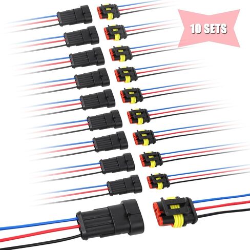 Auto Waterproof Electrical Connector,2 Pin 16 AWG High Load Connectors for Car, Truck, Boat, and Other Wire Connections. in Saudi Arabia