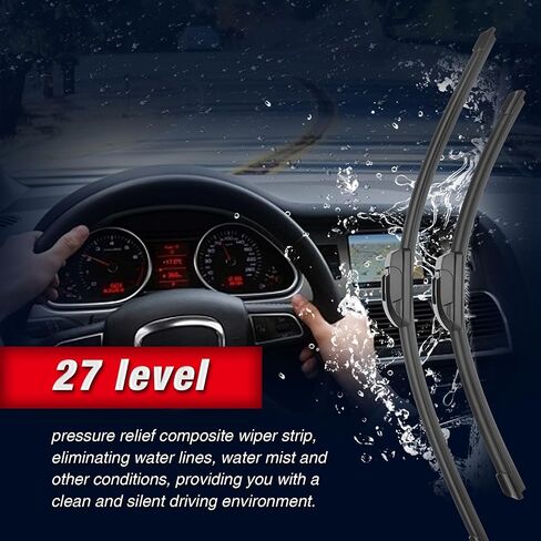 3 مساحات 26 بوصة/17 بوصة/14 بوصة استبدال شفرات ممسحة الزجاج الأمامي لمازدا CX-9 2015 2014 2013 2012 2011 2010 2009 2008 2007 جودة المصنع الأصلي، خطاف U/J in Kuwait